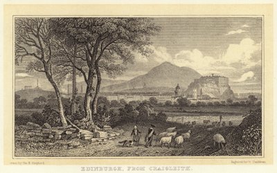 Edinburgh, von Craigleith (Stich) von Thomas Hosmer (after) Shepherd