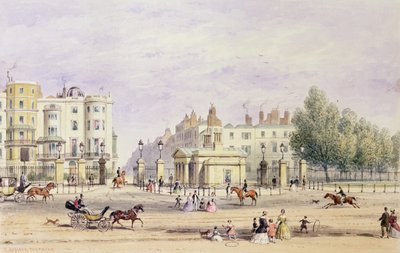 Grosvenor Gate und die neue Lodge, 1851 von Thomas Hosmer Shepherd
