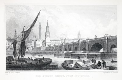Alte London Bridge, von Southwark, aus 