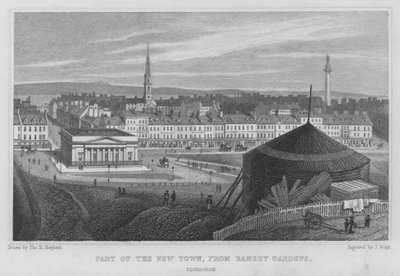 Teil der Neustadt, von den Ramsey Gardens, Edinburgh von Thomas Hosmer Shepherd