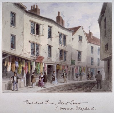 Wahrscheinlich eine Ansicht der Holywell Street, Westminster, London von Thomas Hosmer Shepherd