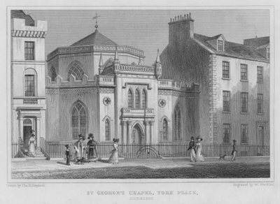 St. Georgs Kapelle, York Place, Edinburgh (Gravur) von Thomas Hosmer Shepherd