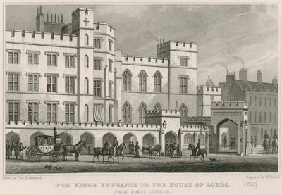 Der Eingang des Königs zum House of Lords, Westminster, London von Thomas Hosmer Shepherd