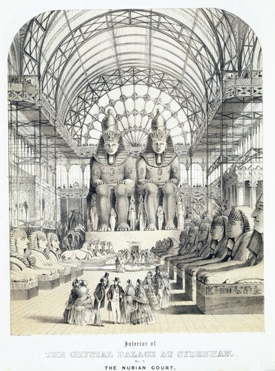 Der nubische Hof im Kristallpalast in Sydenham, ca. 1851-1855 von Thomas Hosmer Shepherd