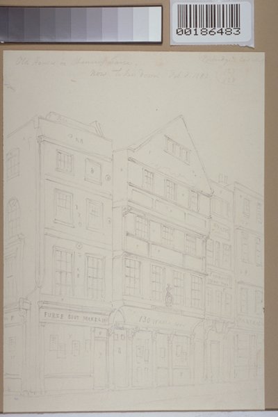 Ansicht alter Häuser in der Chancery Lane, 1853 von Thomas Hosmer Shepherd