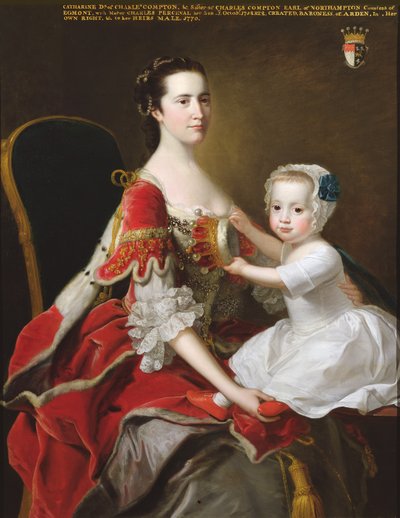 Porträt von Catherine Compton, Gräfin von Egmont, und ihrem ältesten Sohn Charles Perceval, 1758 von Thomas Hudson