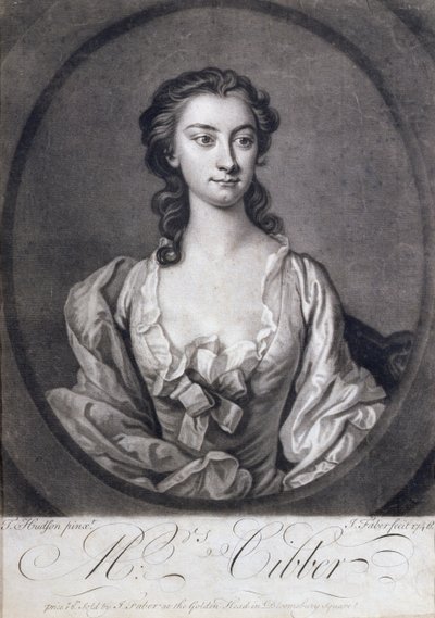 Porträt von Mrs. Cibber, Schauspielerin und Sängerin, graviert von John Faber, 1746 von Thomas Hudson