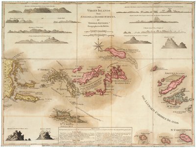 Die Jungferninseln aus englischen und dänischen Vermessungen von Thomas Jefferys