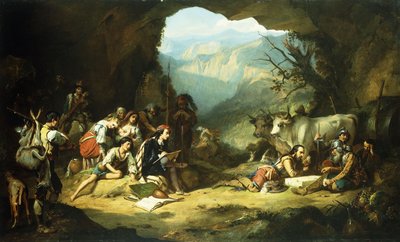 Das Atelier von Salvator Rosa in den Abruzzen von Thomas Jones Barker