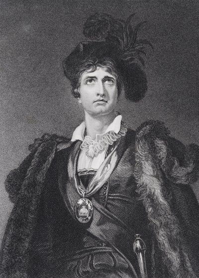 John Philip Kemble als Hamlet, graviert von G. Adcock von Thomas Lawrence