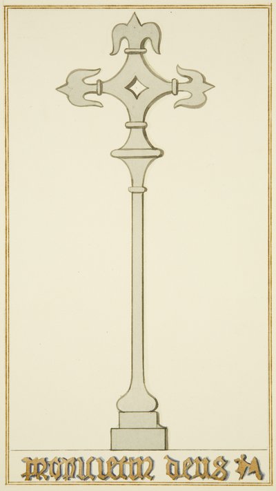 Kreuz auf altem Grabstein in der Krypta der St John