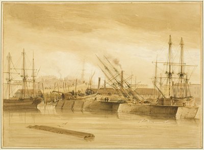 Östlicher Wapping Dock, zeigt die Bark 