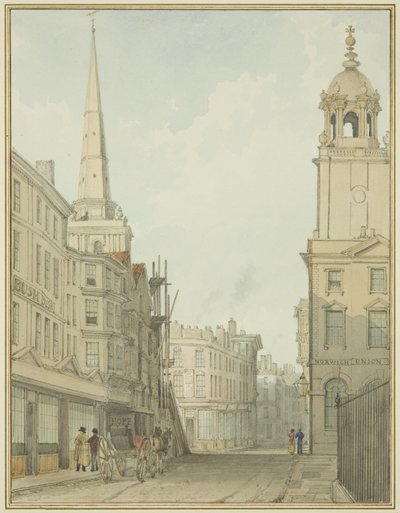 Teil der Corn Street und Wine Street von Thomas Leeson the Elder Rowbotham