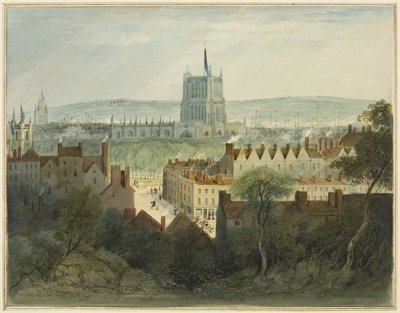 Die Kathedrale, College Green und College Street von Thomas Leeson the Elder Rowbotham