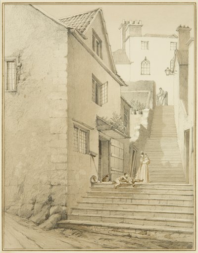 Die Treppen, die Griffin Lane und Church Lane verbinden von Thomas Leeson the Elder Rowbotham