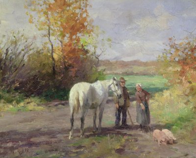 Begegnung auf dem Weg zum Feld, 1897 von Thomas Ludwig Herbst