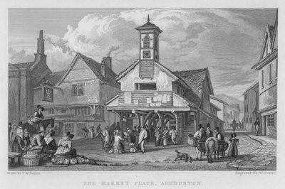 Der Marktplatz, Ashburton (Stich) von Thomas Mann (after) Baynes