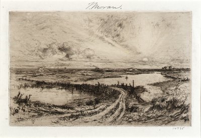 Hook Pond und die alte Brücke von Thomas Moran