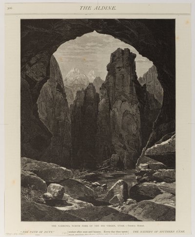 Die Engstelle, Nordarm des Rio Virgen, Utah von Thomas Moran
