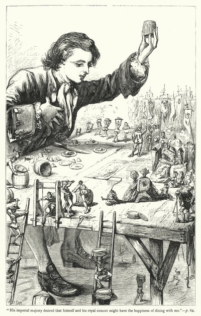 Illustration für Gullivers Reisen von Jonathan Swift von Thomas Morten