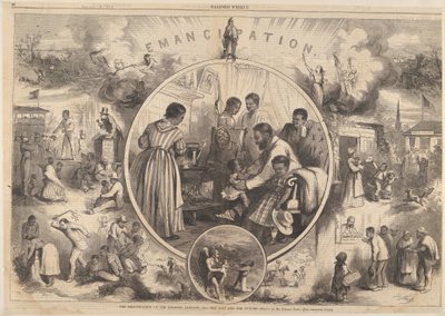 Emanzipation der Schwarzen - Die Vergangenheit und die Zukunft aus Harpers Weekly, 24. Januar 1863 von Thomas Nast