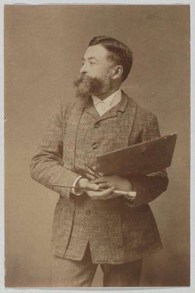 Dreiviertelporträt von Thomas Nast mit Palette und Pinsel von Thomas Nast
