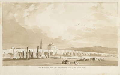 Burton-upon-Trent Brücke und Stadt (1837) von Thomas Peploe Wood