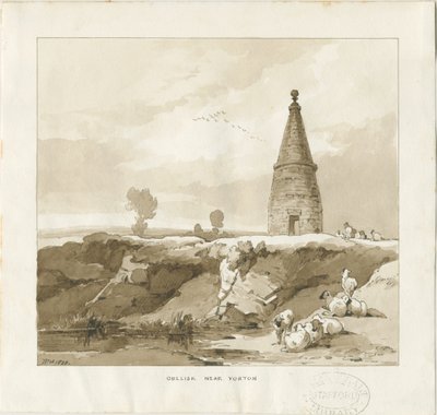 Forton - Obelisk: Waschzeichnung von Thomas Peploe Wood