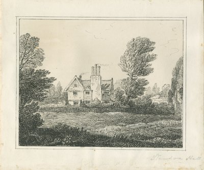 Standon Hall: Feder- und Tuschzeichnung, nd [?Mitte 19. Jh.] von Thomas Peploe Wood