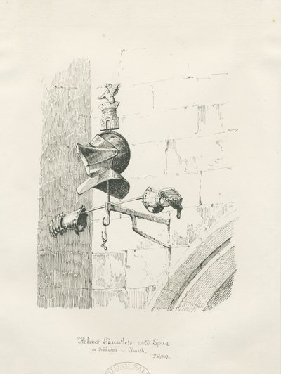 Grab in der Biddulph Kirche - William Bowyer: Feder- und Tuschzeichnung von Thomas Peploe Wood