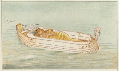 Danae und Perseus (Farblithografie) von Thomas Ralph Spence