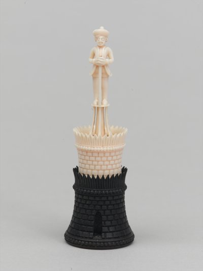 Schwarzer Turm, Schachfigur, Indien von Thomas Robert Way