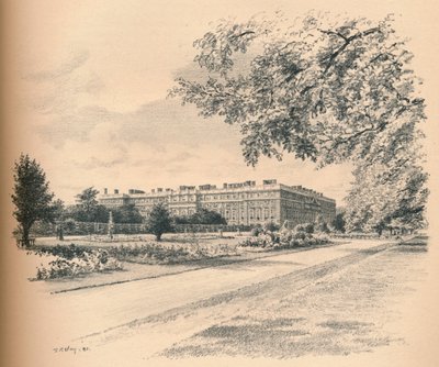 Die Gartenfronten des Hampton Court Palace, 1902 von Thomas Robert Way