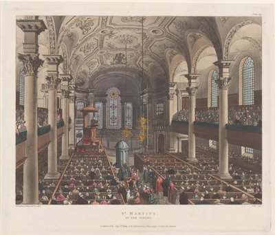St. Martin-in-the-Fields, 1. August 1809 von Thomas Rowlandson, Augustus Charles Pugin, J. Bluck