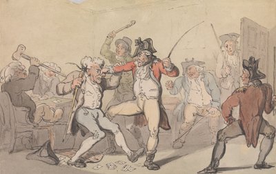 Ein Betrüger beim Verstecken von Karten ertappt von Thomas Rowlandson