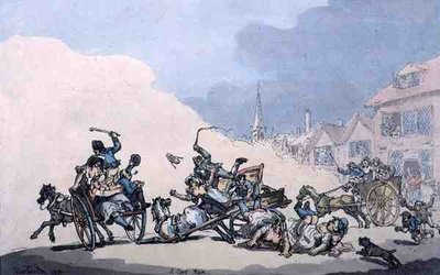 Ein Wagenrennen, veröffentlicht von William Holland von Thomas Rowlandson