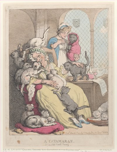 Ein Katamaran oder ein Kinderzimmer einer alten Jungfer, 1. März 1803 von Thomas Rowlandson