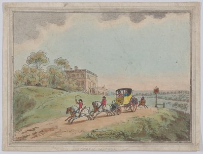 Eine Kutsche und vier aus, Rustikale Skizzen von Thomas Rowlandson