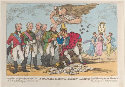 Ein zarter Abschluss für einen französischen Usurpator, 20. April 1814 von Thomas Rowlandson