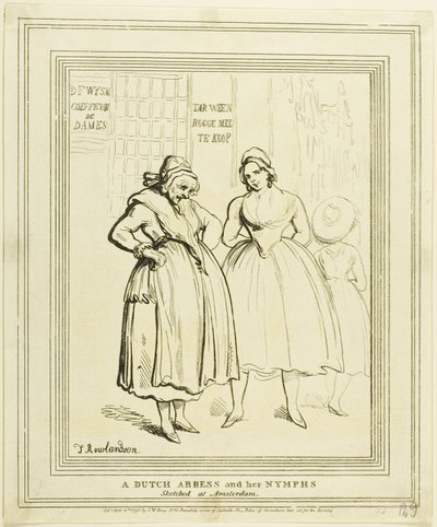 Eine niederländische Äbtissin und ihre Nymphen in Amsterdam skizziert von Thomas Rowlandson