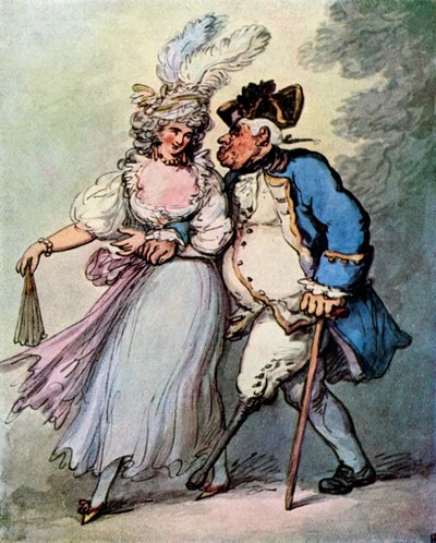 Eine französische Fregatte schleppt ein englisches Kriegsschiff in den Hafen, spätes 18. - frühes 19. Jahrhundert von Thomas Rowlandson