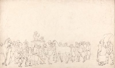 Ein Pferdeverkauf im Hopkins Repository (Umriss) von Thomas Rowlandson