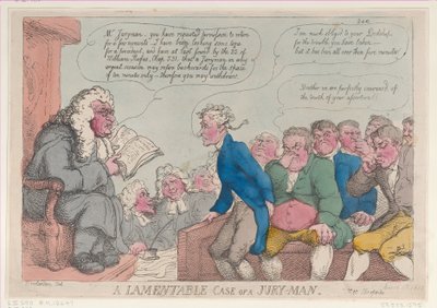 Ein bedauerlicher Fall eines Geschworenen, 10. März 1815 von Thomas Rowlandson