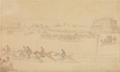 Ein Rennen auf dem Knavesmire in York von Thomas Rowlandson