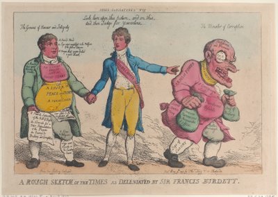 Eine grobe Skizze der Zeiten, wie von Sir Francis Burdett dargestellt, [9. Mai 1810], neu aufgelegt 1819 von Thomas Rowlandson