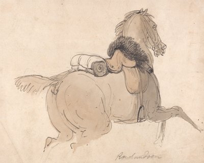 Ein gesatteltes Kavalleriepferd von Thomas Rowlandson