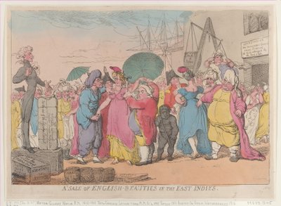 Ein Verkauf englischer Schönheiten in Ostindien, [10. Mai 1811], Nachdruck von Thomas Rowlandson