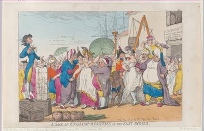 Verkauf englischer Schönheiten in Ostindien, Nachdruck von Thomas Rowlandson