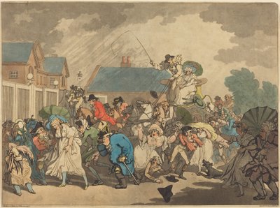 Ein Sturm im Hyde Park von Thomas Rowlandson