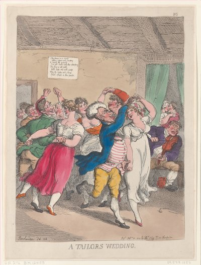 Eine Schneiderhochzeit, 20. Februar 1814 von Thomas Rowlandson